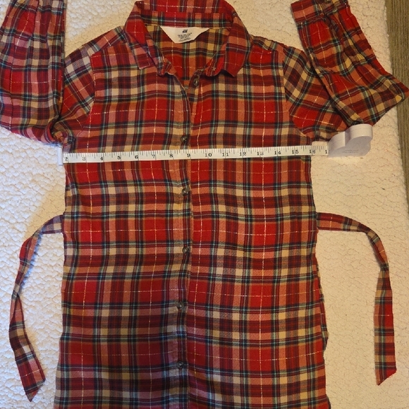 H&M Kids Red Plaid Button-Up Dress - Picture 4 of 5